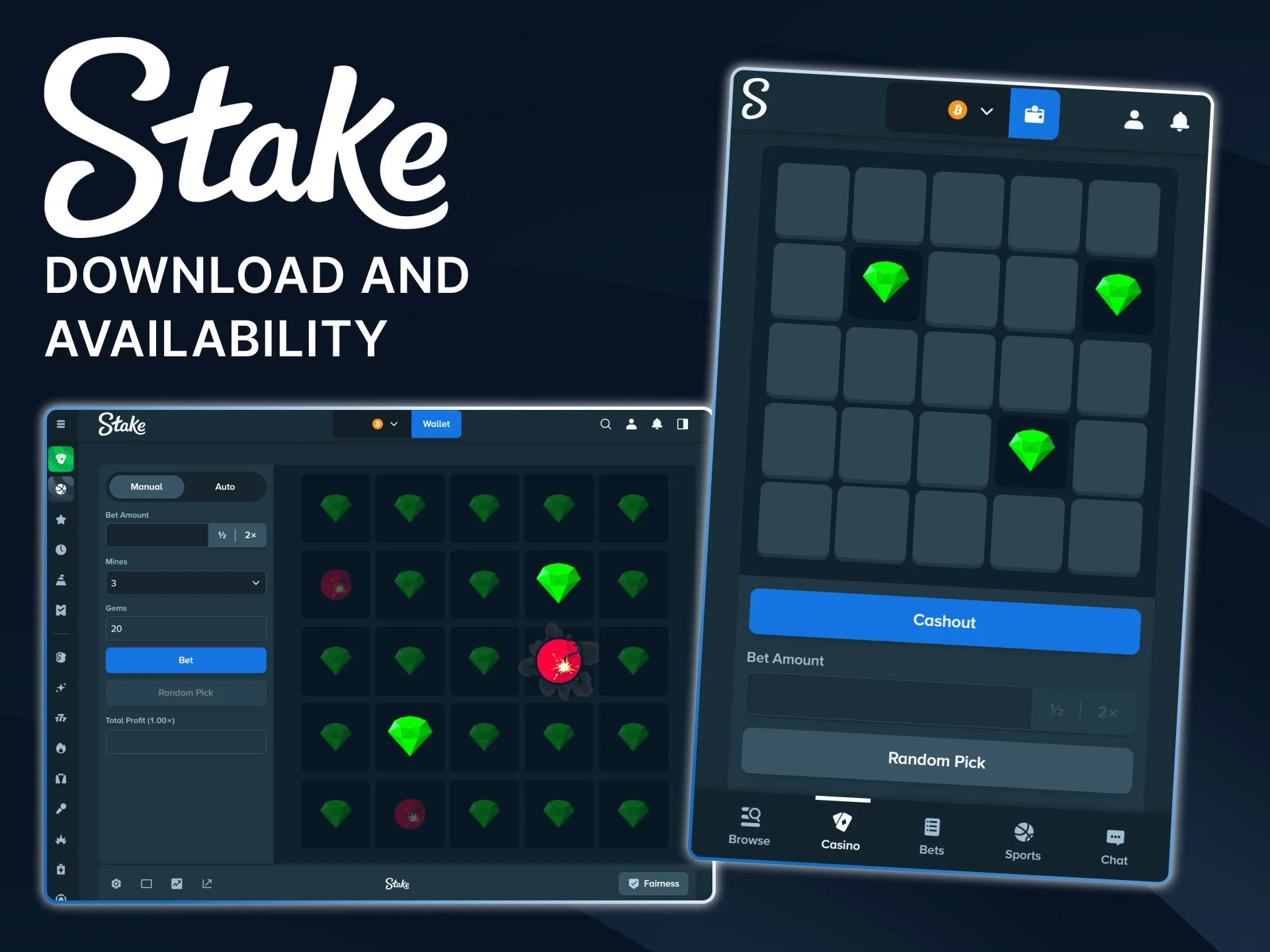 Jump in and play Stake Mines right from your browser or the official mobile app.