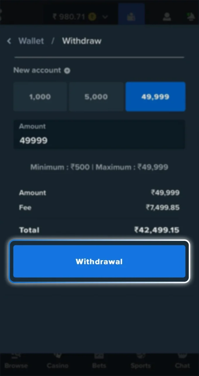 Click the button and confirm the withdrawal of funds from your Stake account.