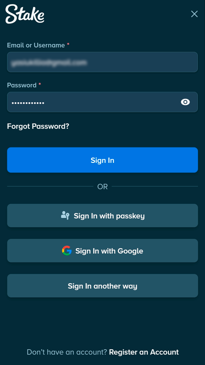 Sign in to your verified Stake profile to start.