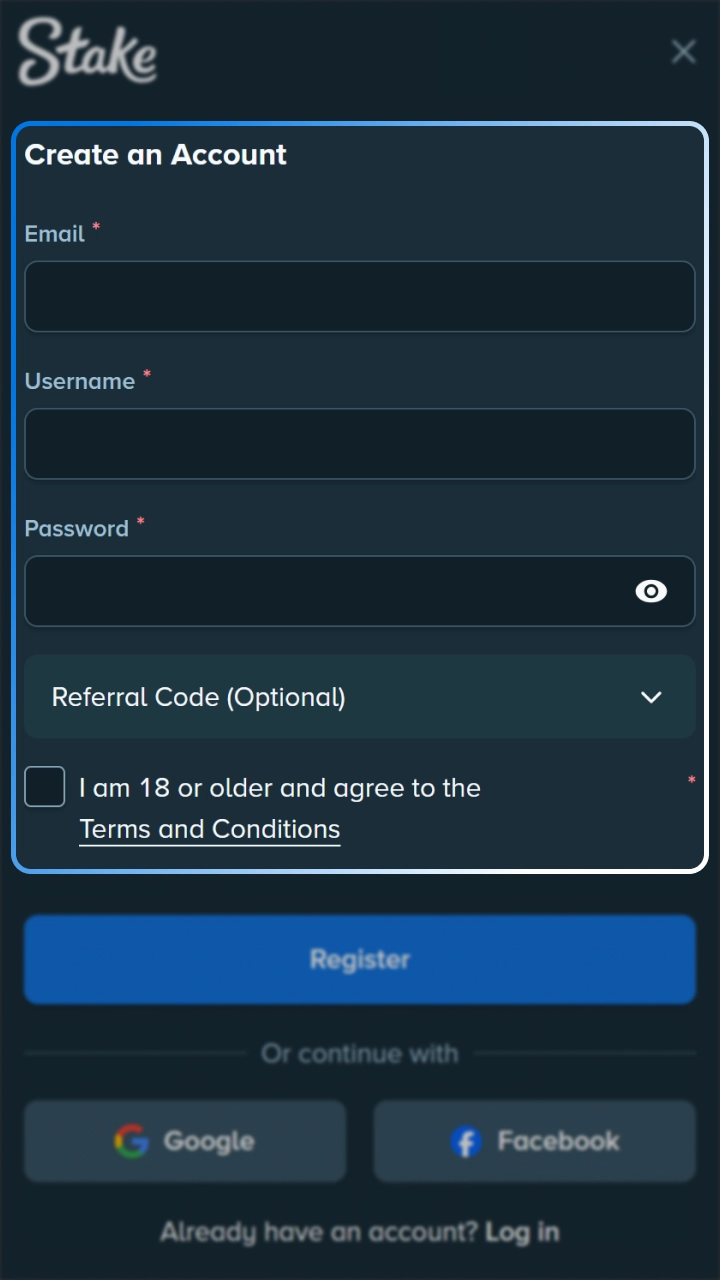 Join Stake to start betting on basketball teams.