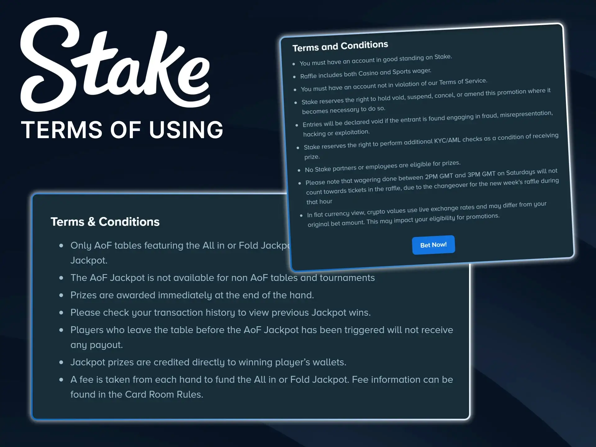 Please review the official terms and conditions for using promotional bonuses on the Stake platform.