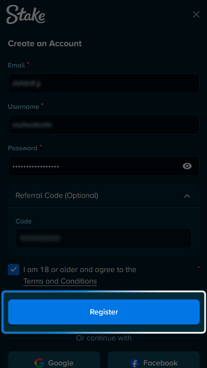 Complete the verification process to activate your Stake profile.