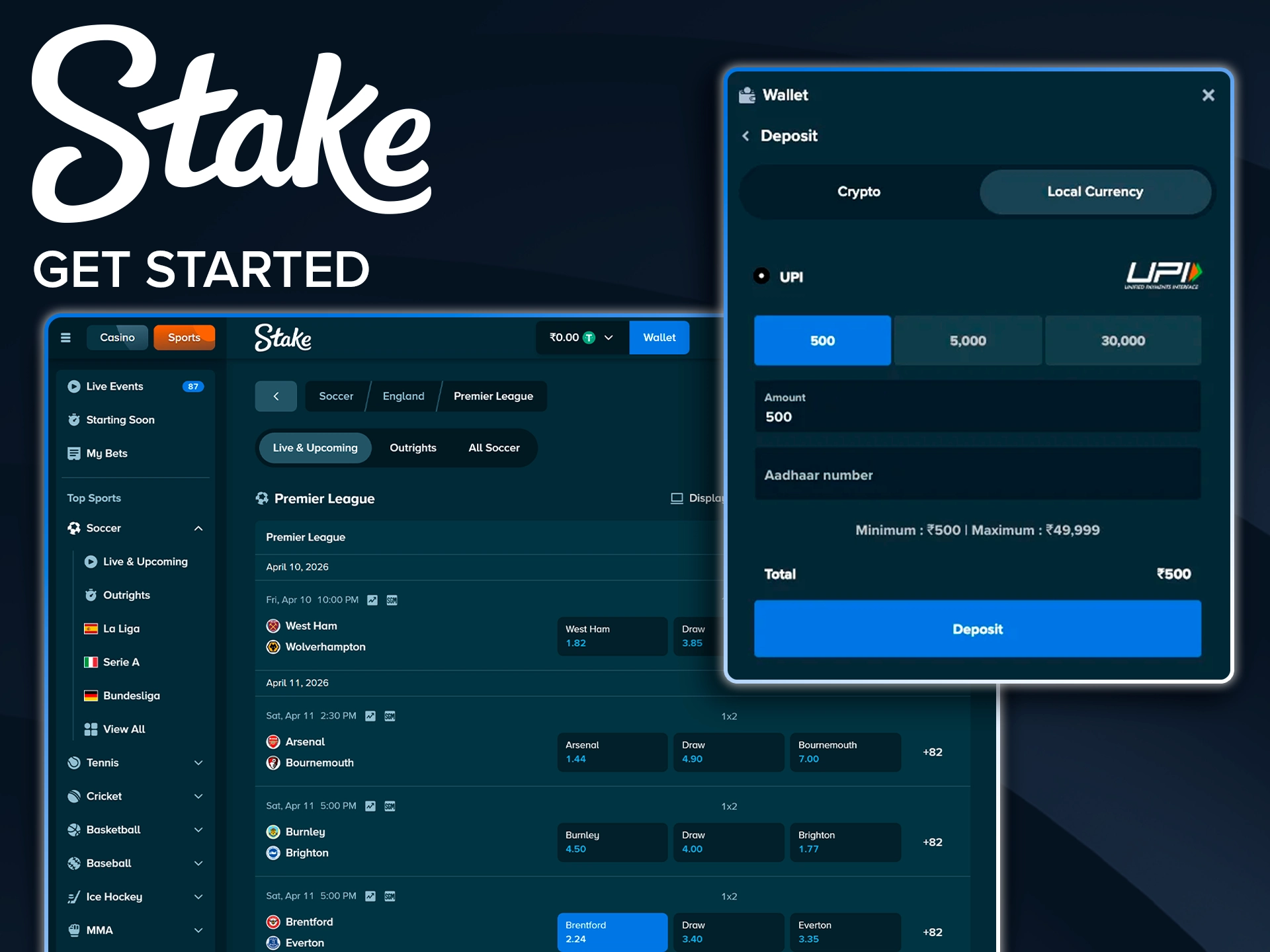 Easy steps to begin your betting journey on Stake.