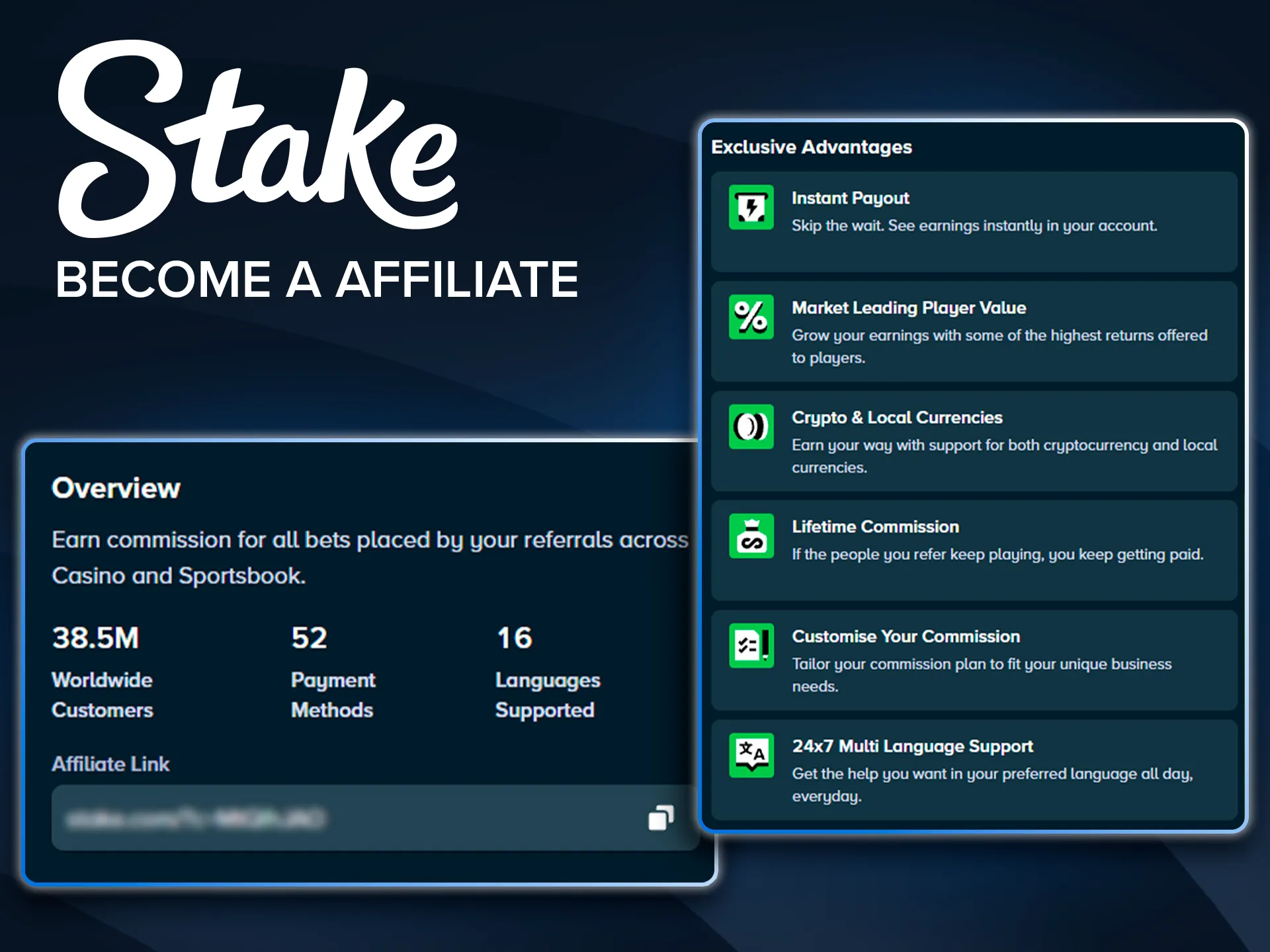 Join the official Stake affiliate partner program.