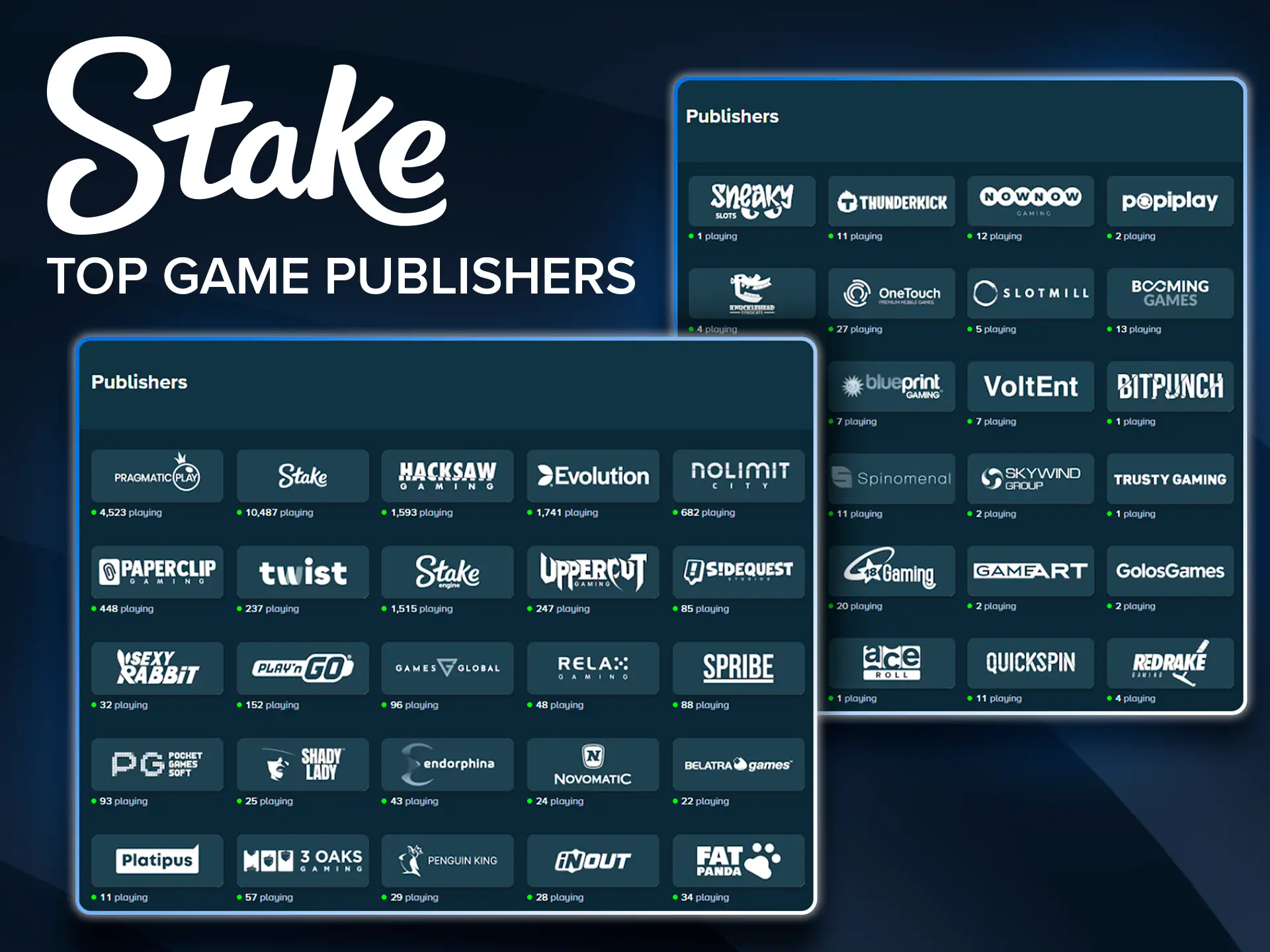 Best casino software providers featured on Stake.