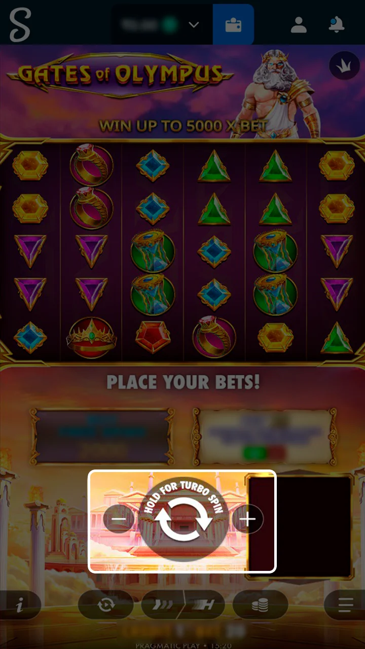 Start the spinning action on any Stake slot machine.