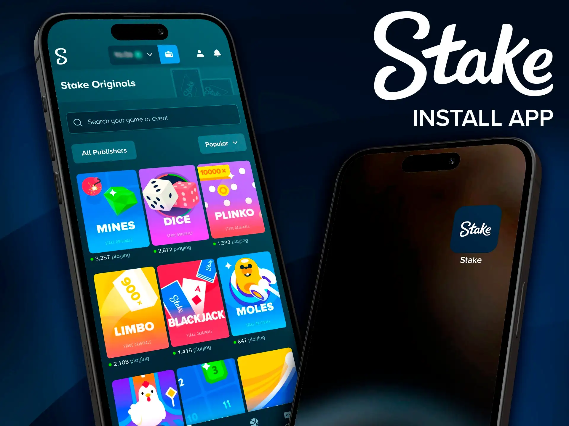 Download the official mobile app for playing on Stake.