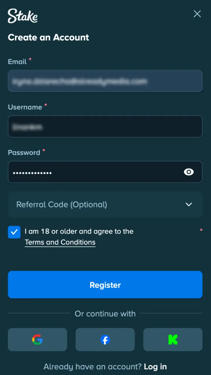 Enter required details and join the official Stake Formula 1 community.