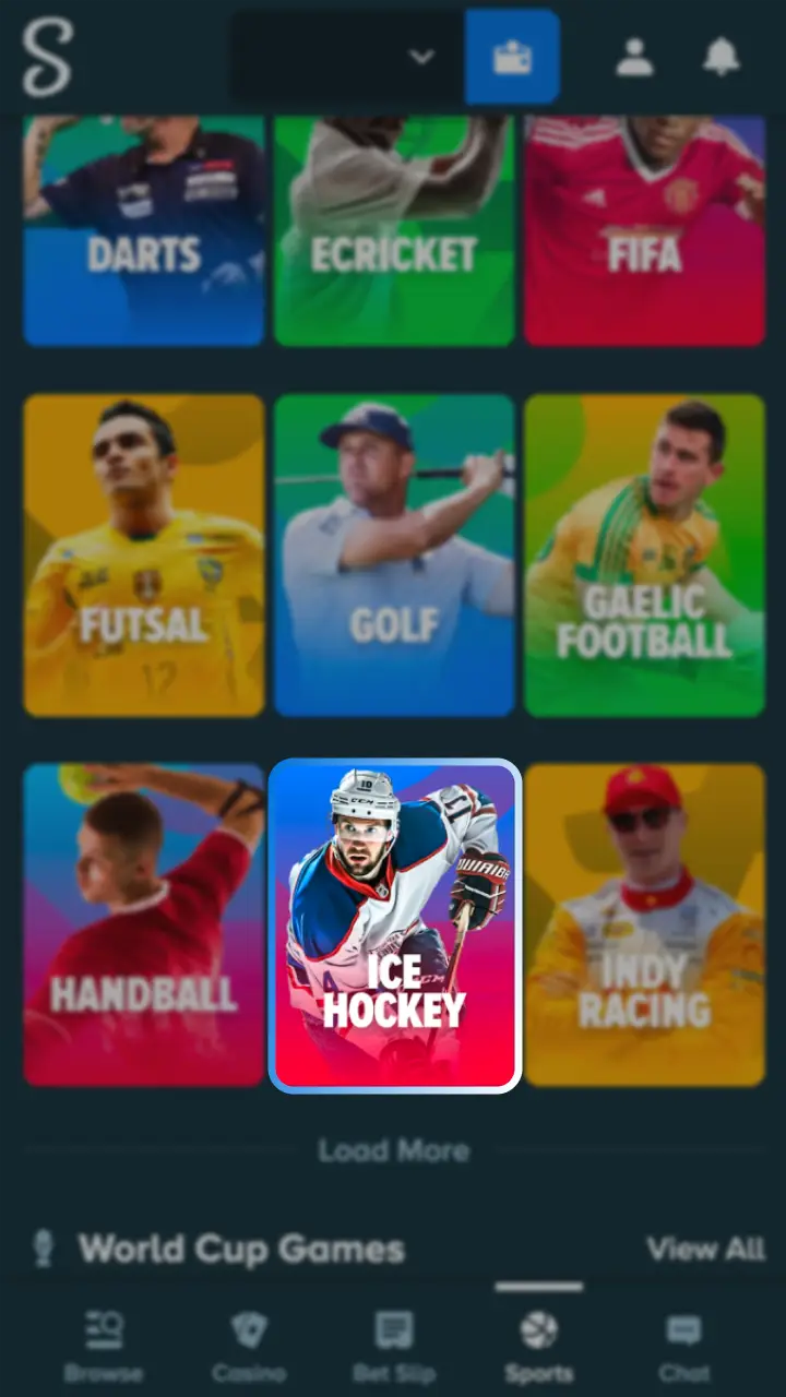 Go to the sports section and find premium ice hockey odds at Stake.