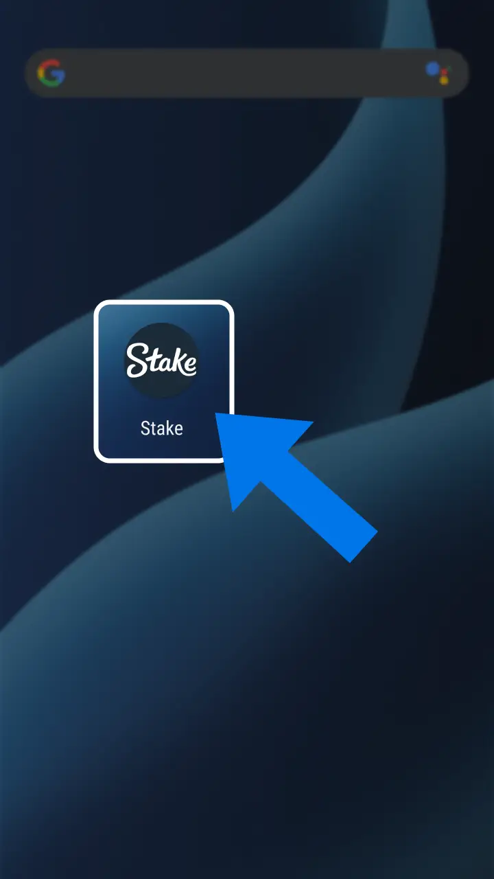 Wait for the Stake casino app installation to finish and play right now.